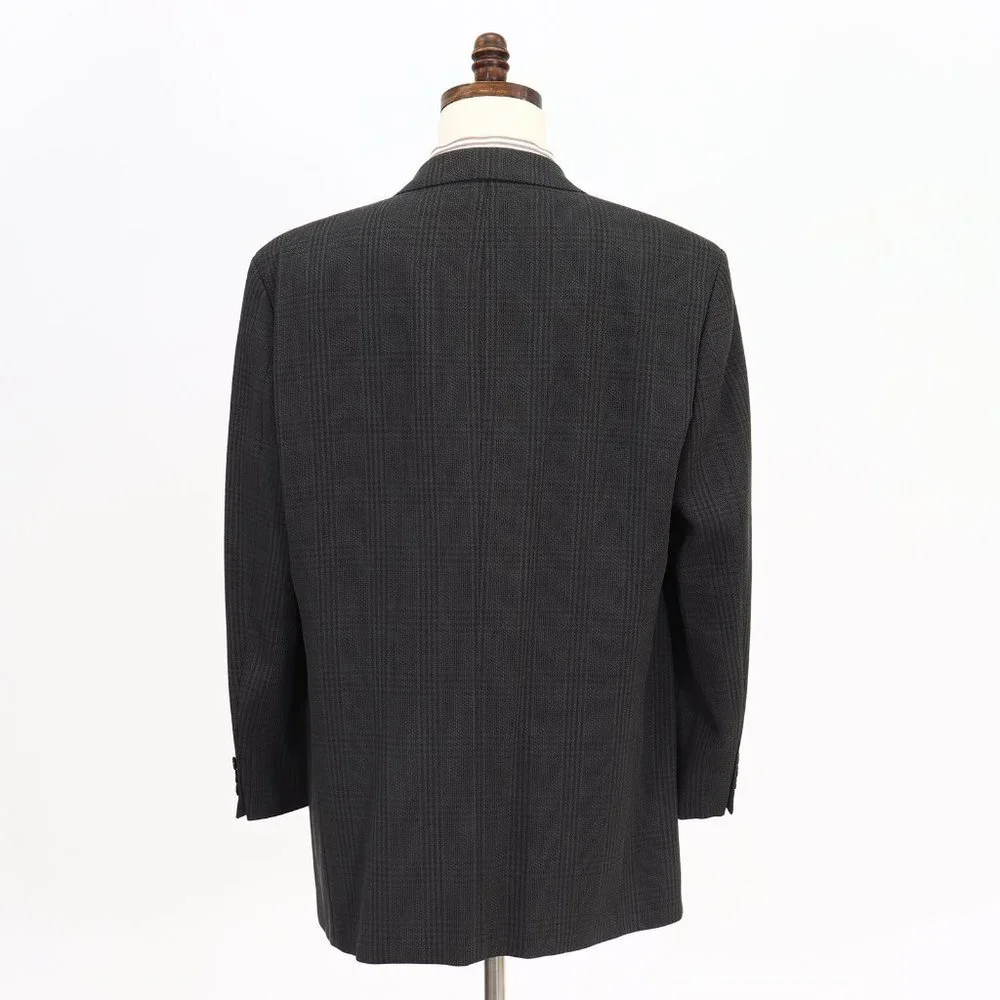 Hugo Boss 44R Green Check 3-Button Sport Coat Blazer Jacket V942